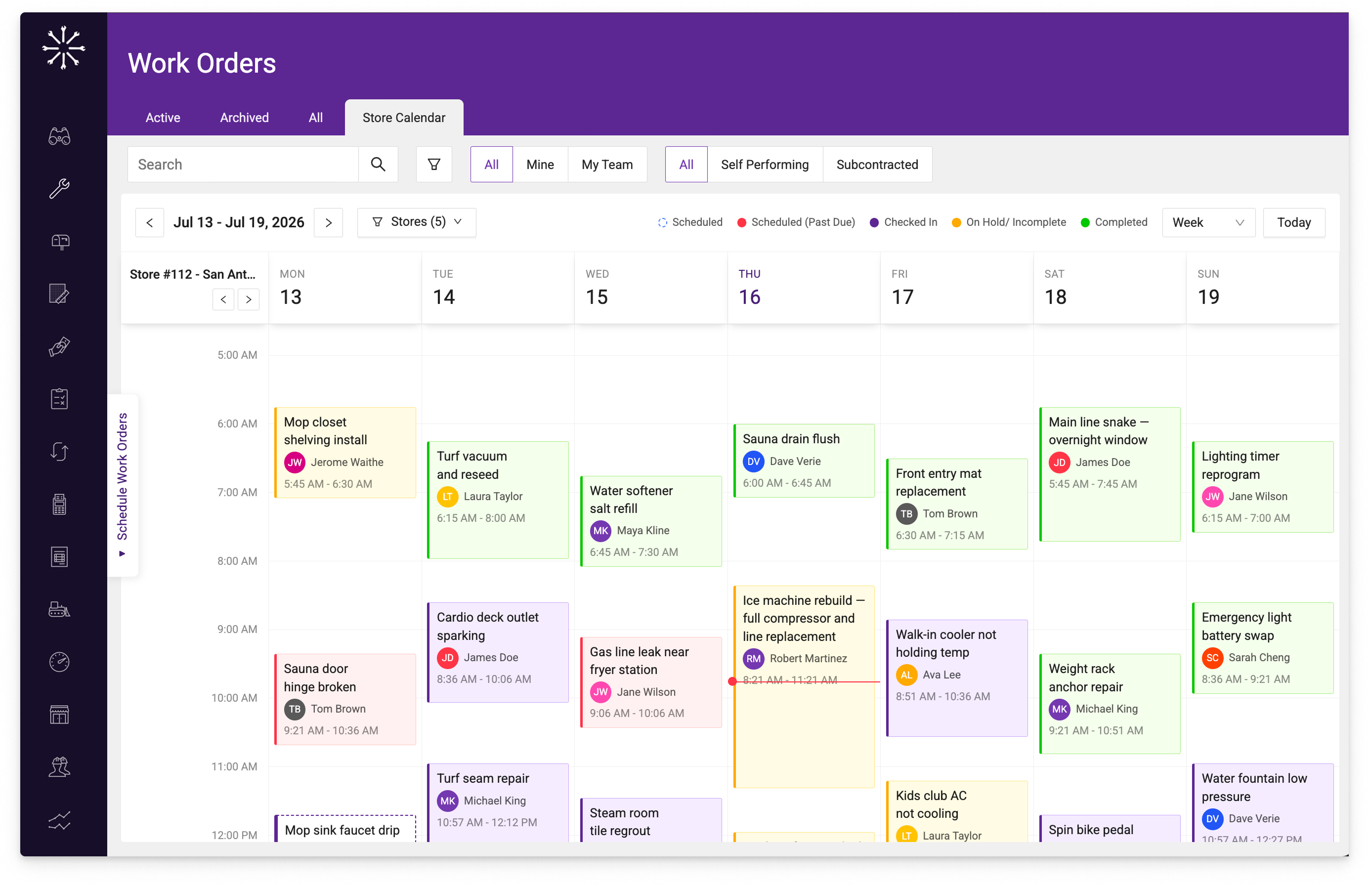 OpenWrench work order calendar
